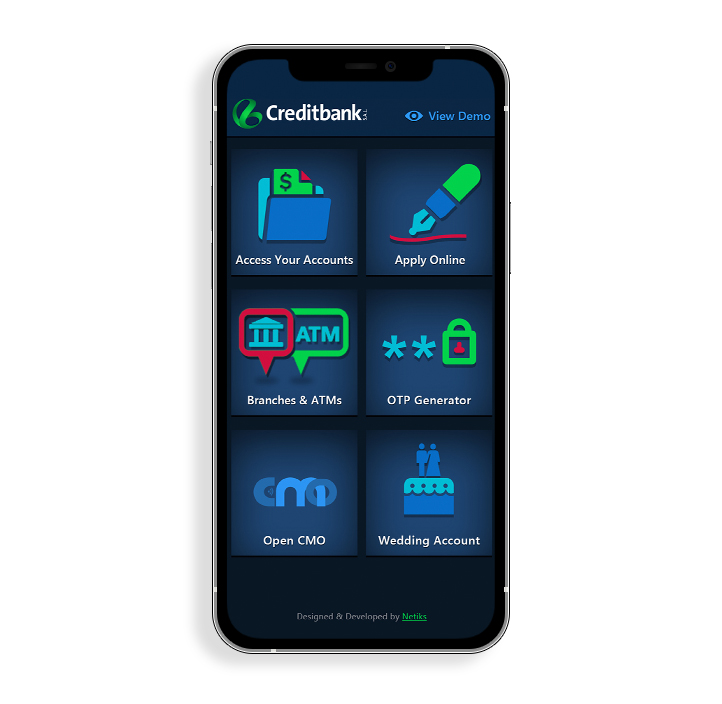 Creditbank - Mobile Application Screen 1