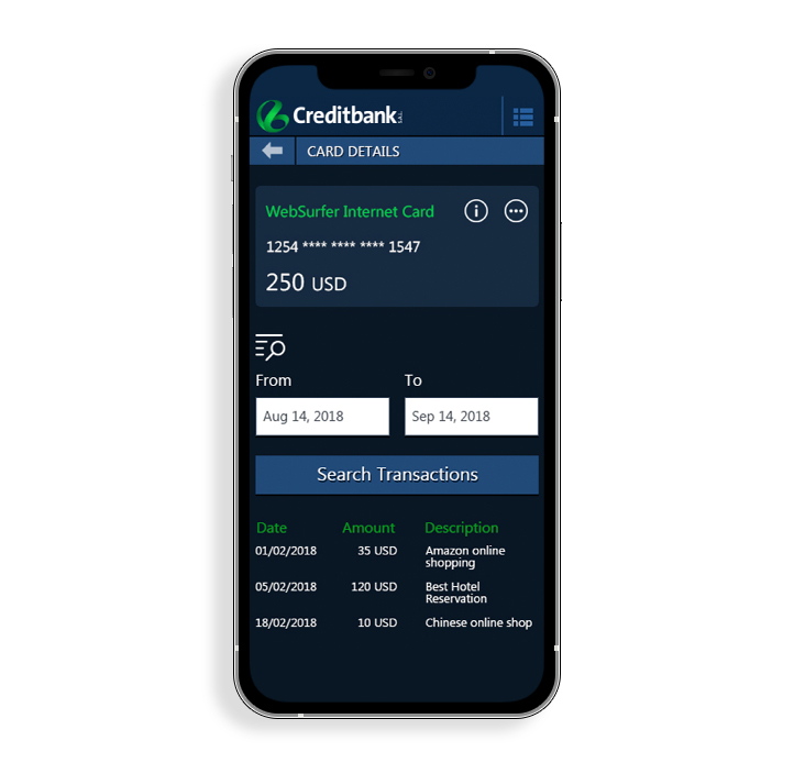 Creditbank - Mobile Application Screen 3