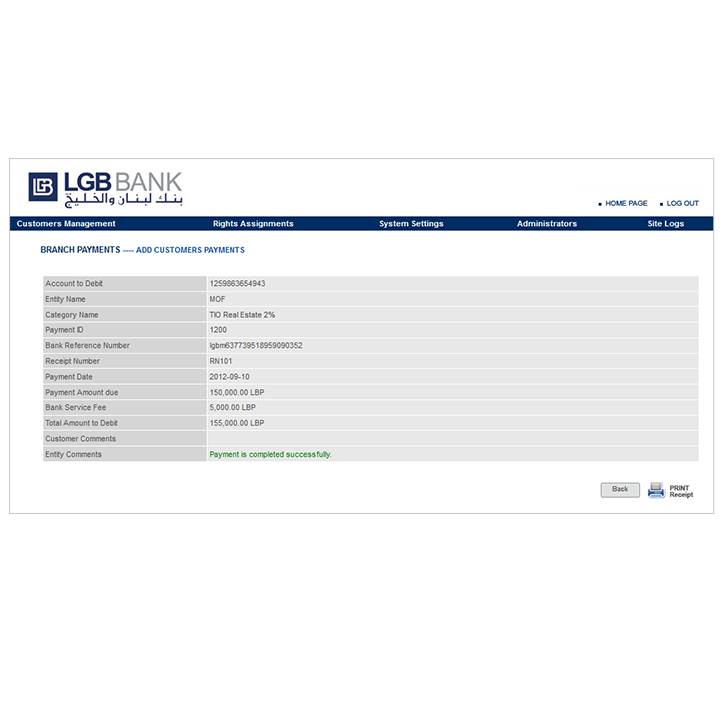 LGB - MOF e-Taxation Payment Portal Screen 3