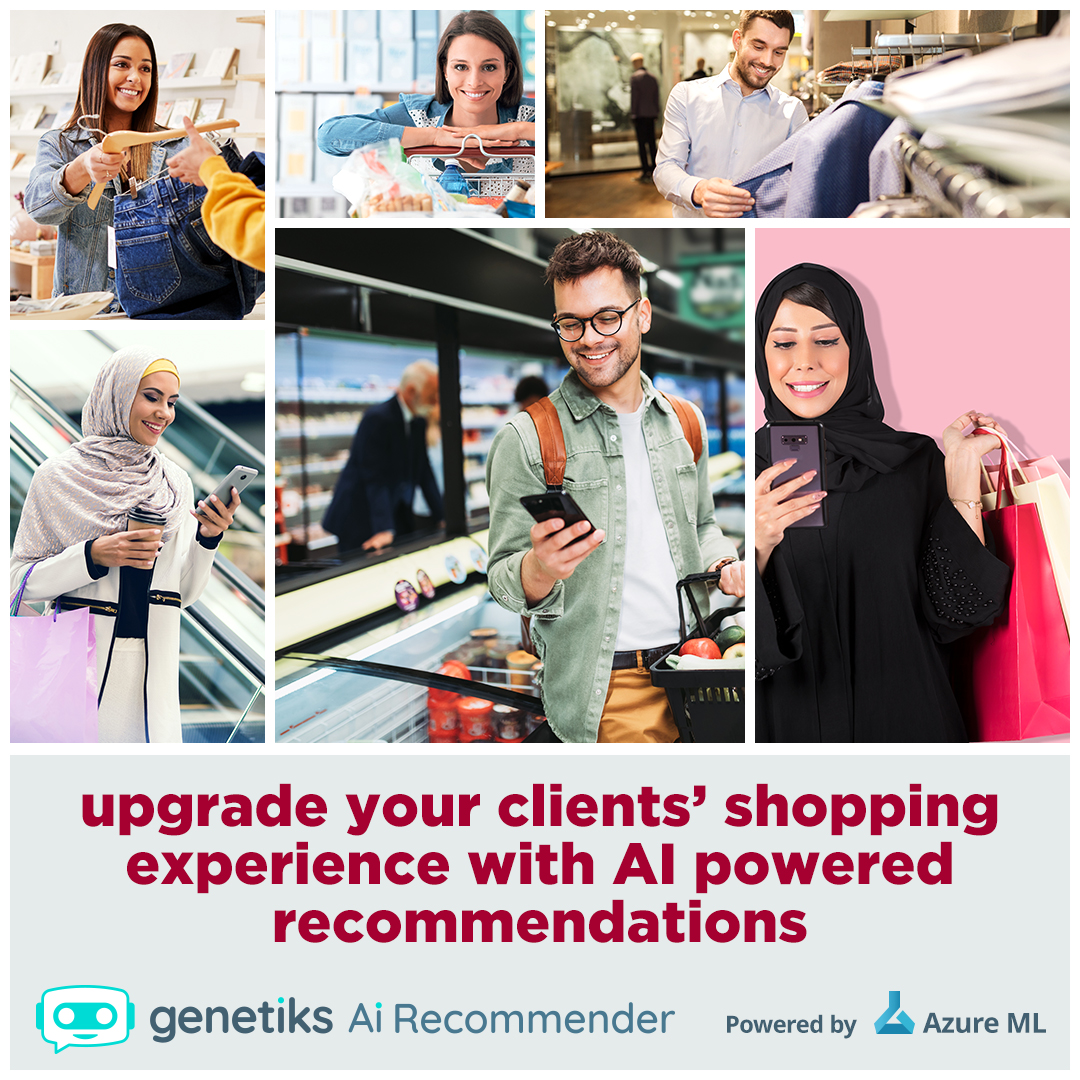 upgrade your clients' shopping experience with AI powered recommendations from Genetiks AI Recommender